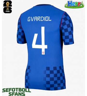 Kroatien Josko Gvardiol #4 Bortatröja VM 2026 Kortärmad
